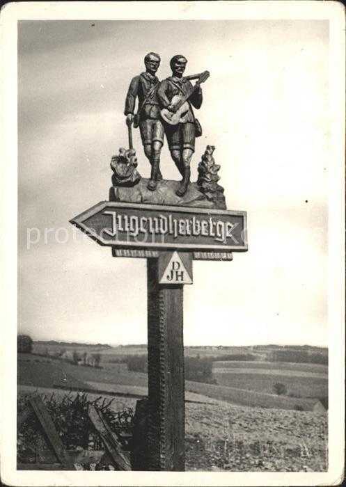 Radevormwald Wegweiser zur Jugendherberge Holzschnit
