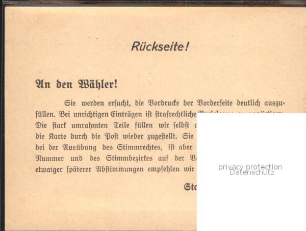 Augsburg Wahlbenachrichtigung Wahlkarte – Bild 2