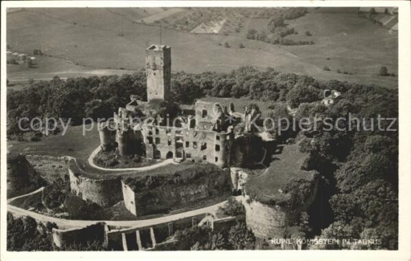 Koenigstein Taunus Burg Ruine Fliegeraufnahme