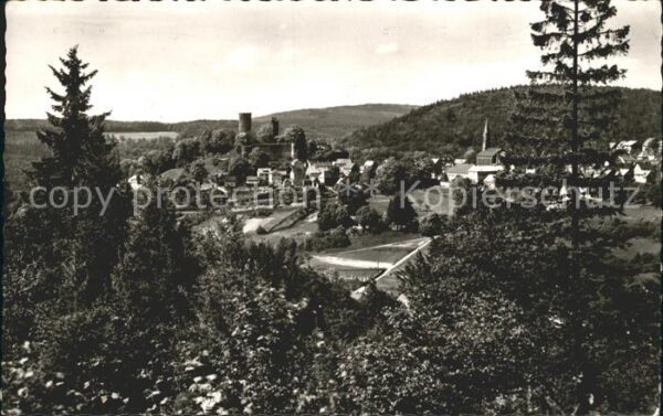 Oberreifenberg Panorama mit Burg Ruine Höhenluftkurort