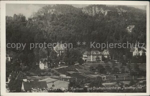 Rathen Saechsische Schweiz Diakonissenheim Felsengrund Bahnpost