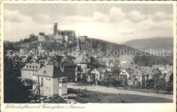 Koenigstein Taunus Ansicht mit Burgruine Höhenluftkurort K