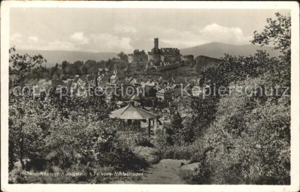 Koenigstein Taunus Blick vom Hildatempel Burgruine Höhenlu
