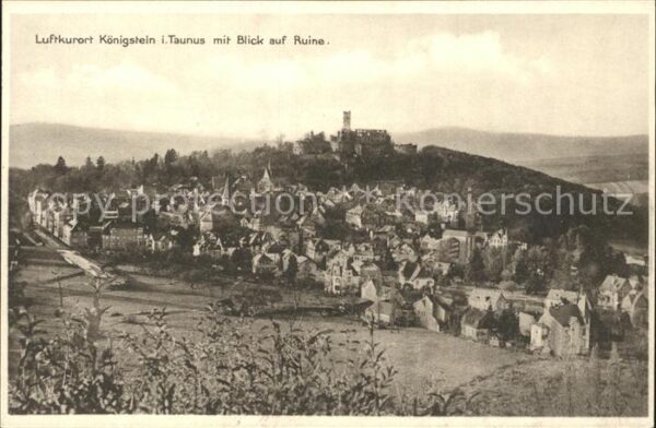 Koenigstein Taunus Panorama Blick auf Burgruine