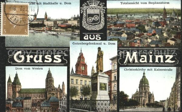 Mainz Rhein Stadthalle Dom Total Gutenbergdenkmal C