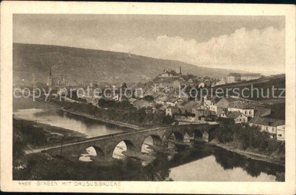 Bingen Rhein mit Drususbrücke