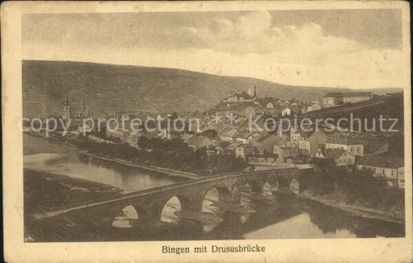 Bingen Rhein mit Drususbrücke