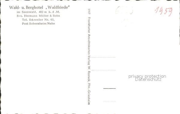 Waldfriede Bad Sobernheim Altenburg Wald und Berghotel Denkmal de – Bild 2