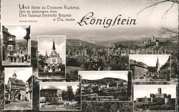 Koenigstein Taunus Panorama Schlossgasse Ev Kirche Rathaus