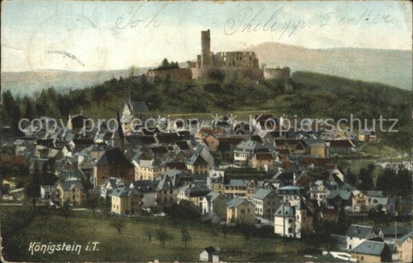 Koenigstein Taunus Ortsansicht mit Ruine Königstein