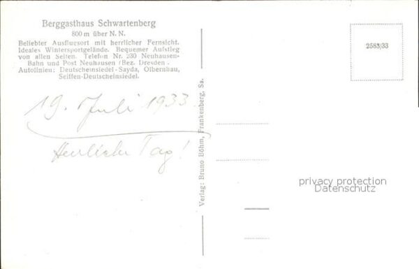 Neuhausen Erzgebirge Berggasthaus Schwartenberg – Bild 2