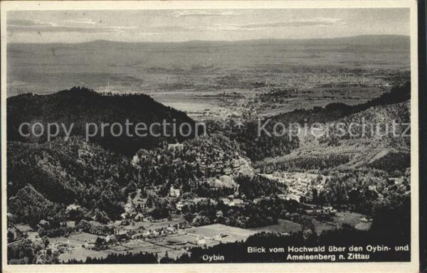Zittau Blick vom Hochwald über den Oybin und A