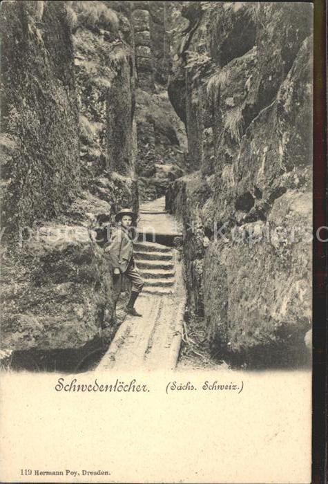 Rathen Saechsische Schweiz Schwedenlöcher Schlucht