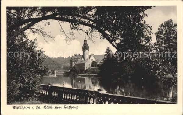 Waldheim Sachsen Blick zum Rathaus