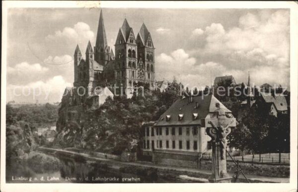 Limburg Lahn Dom von der Lahnbrücke gesehen