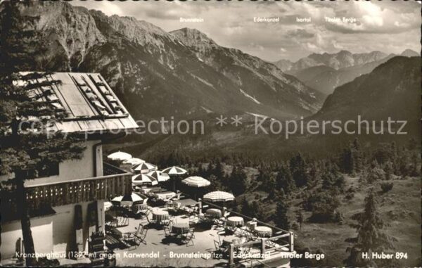 Garmisch-Partenkirchen Kreuzberghaus gegen Karwendel Brunnstei