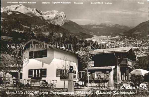 Garmisch-Partenkirchen Bergwirtschaft Gamshütte gegen Zugspitz