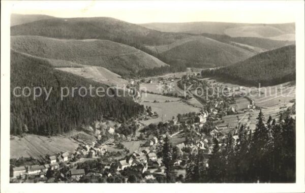 Manebach Panorama Blick vom Goethepfad Kurort
