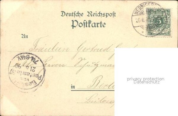 Wernigerode Harz Steinerne Renne Deutsche Reichspost – Bild 2