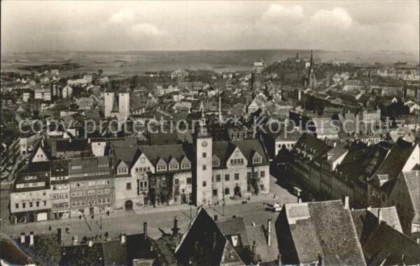 Freiberg Sachsen Blick vom Petriturm über den Obermarkt