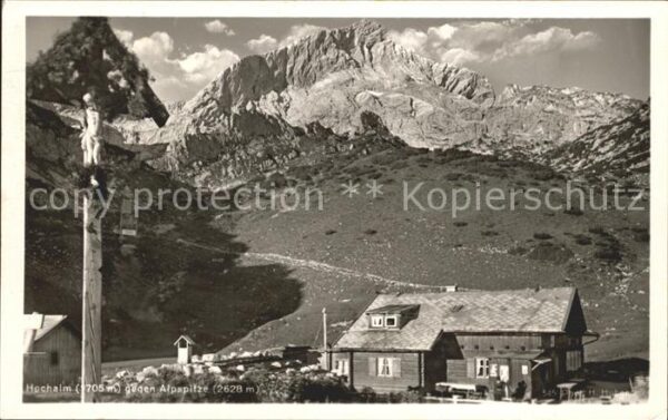 Garmisch-Partenkirchen Hochalm gegen Alpspitze Wegekreuz Serie