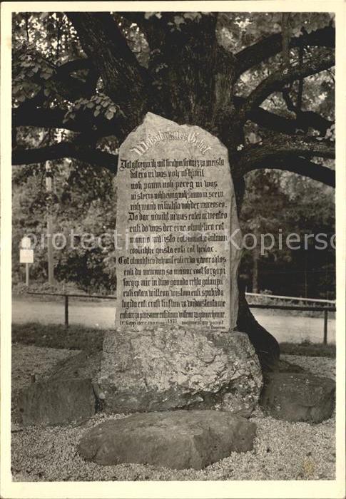 Wessobrunn Gedenkstein mit Wessobrunner Gebet