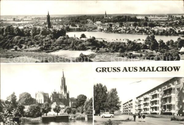 Malchow Panorama Kirche Siedlung Mecklenburgisc