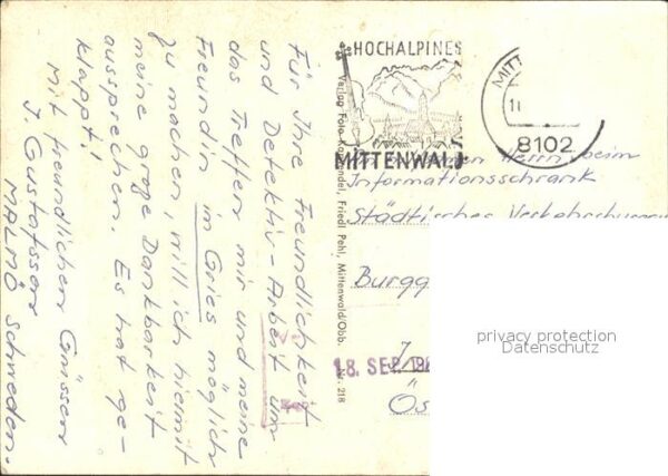 Mittenwald Bayern Terrassen Cafe Hotel Rieger Bozner Wein – Bild 2