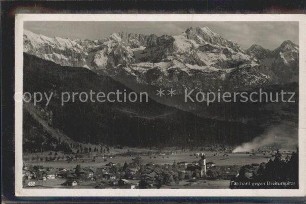 Farchant Panorama gegen Dreitorspitze Wetterstei