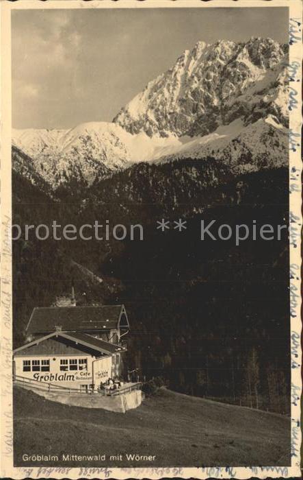 Mittenwald Bayern Cafe Restaurant Gröblalm mit Wörner Kar