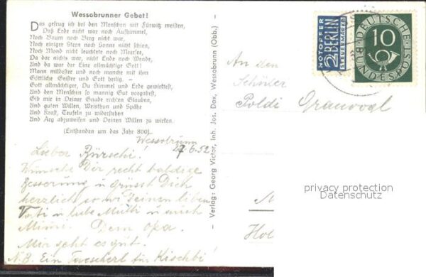 Wessobrunn Weilheimer Gebet Steinplatte – Bild 2