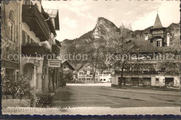 Oberammergau Dorfplatz mit Kofel