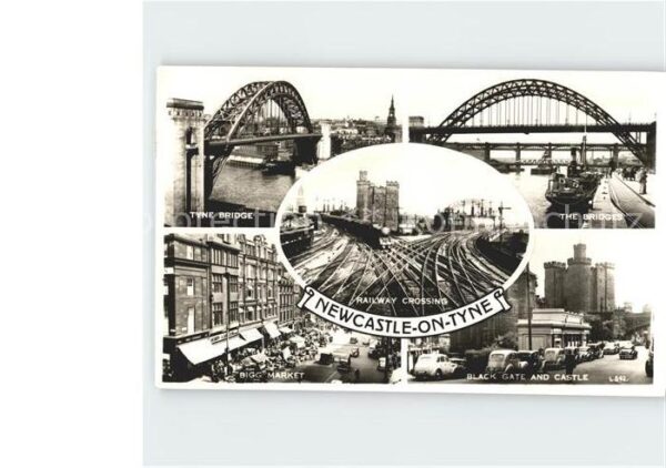 Newcastle On Tyne Tyne Bridge The Bridges Bigg Market Bla