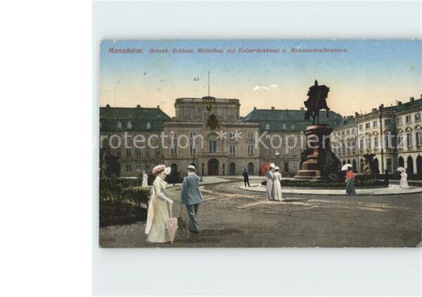 Mannheim Grossherzogl Schloss Mittelbau mit Kais