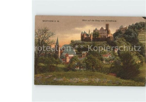 Wertheim Main Blick zur Burg vom Schiesshaus