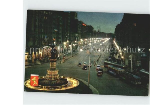 Zaragoza Saragossa Espana Nocturno Plaza de Espana y Avenida de l