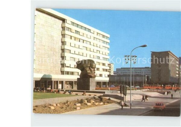 Karl-Marx-Stadt Karl Marx Allee mit Karl Marx Monument