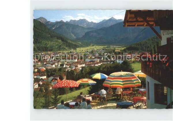 Mittenwald Bayern Berggasthof und Cafe Gröblalm Terrasse