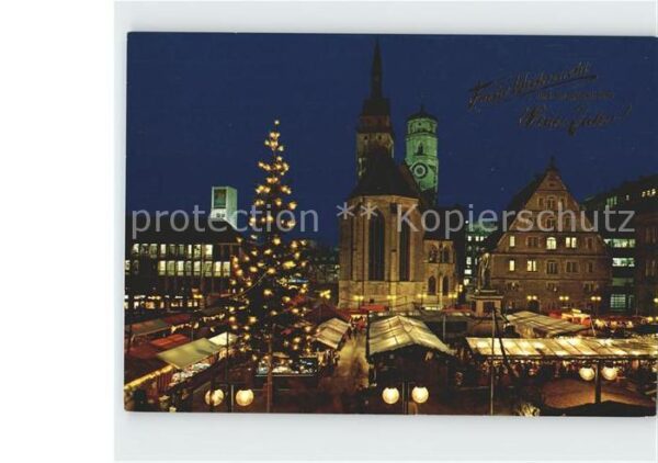 Stuttgart Weihnachtsmarkt Rathausturm Stiftskirch