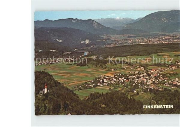 Finkenstein Faaker See mit Kanzianibergkirche Fliegeraufnahme