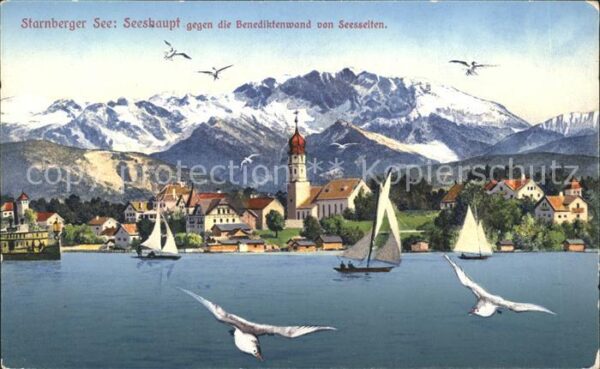 Starnbergersee mit Seeshaupt und Benediktenwand von Se