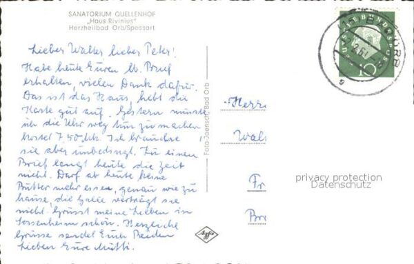 Bad Orb Sanatorium Quellenhof Haus Rivinius – Bild 2