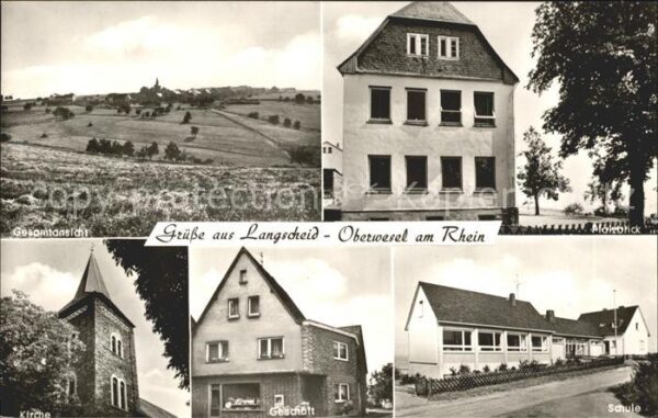 Langscheid Hunsrueck Panorama Pfalzblick Kirche Geschäftshau