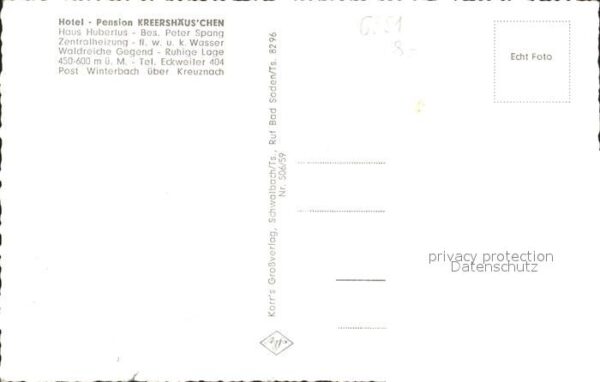 Winterbach Bad Kreuznach Hotel Pension Kreershäuschen Soonwald G – Bild 2