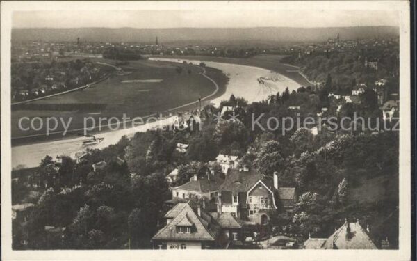 Loschwitz Panorama Blick vom Luisenhof nach Dresd