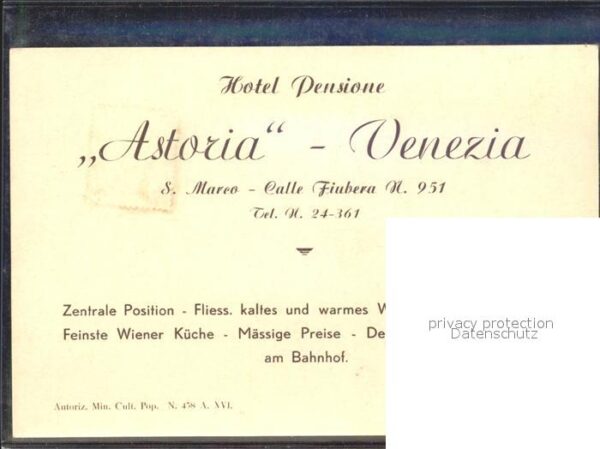 Venezia Venedig Hotel Pensione Astoria – Bild 2