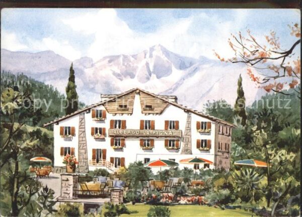 Courmayeur Hotel La Pigna Künstlerkarte