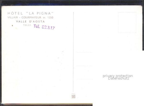 Courmayeur Hotel La Pigna Künstlerkarte – Bild 2
