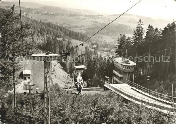 Klingenthal Vogtland Sessellift Aschbergschanze mit Sesselli