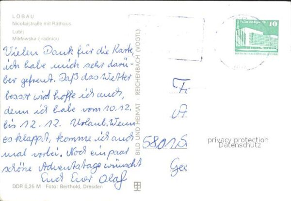 Loebau Sachsen Nicolaistrasse mit Rathaus – Bild 2